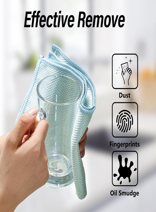 Trifecta Fish Scale Streak Free Magic Glass Window Car Mirror Microfiber Cleaning Cloth Cleaner Cloths,Lint Free Stainless Steel Windshield Shower Cleaning Cloth,Miracle Polishing Towels Shiny Wipes - Image 3